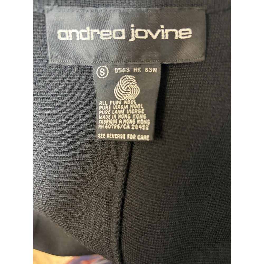 Andrea Jovine Black Pure Virgin Wool Sleeveless Scoop Neck A-Line Knit Dress S - Picture 8 of 8